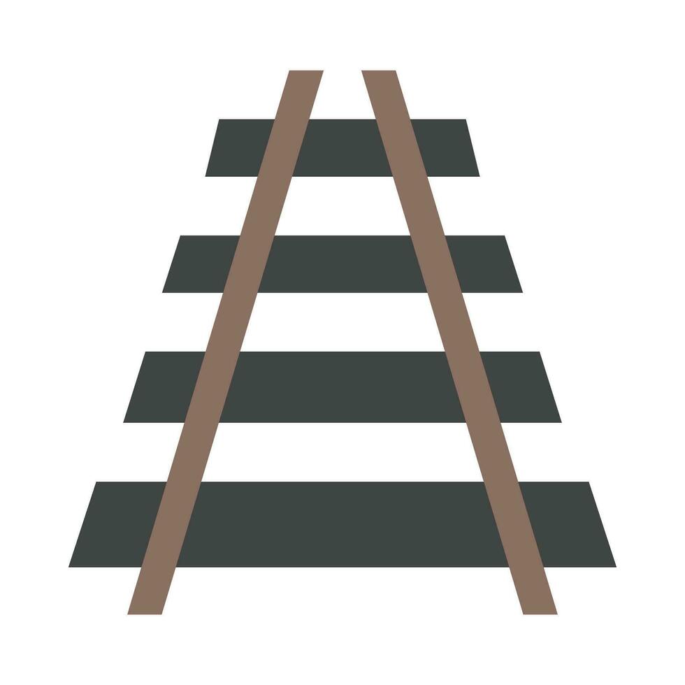 Train Tracks Vector Flat Icon For Personal And Commercial Use.