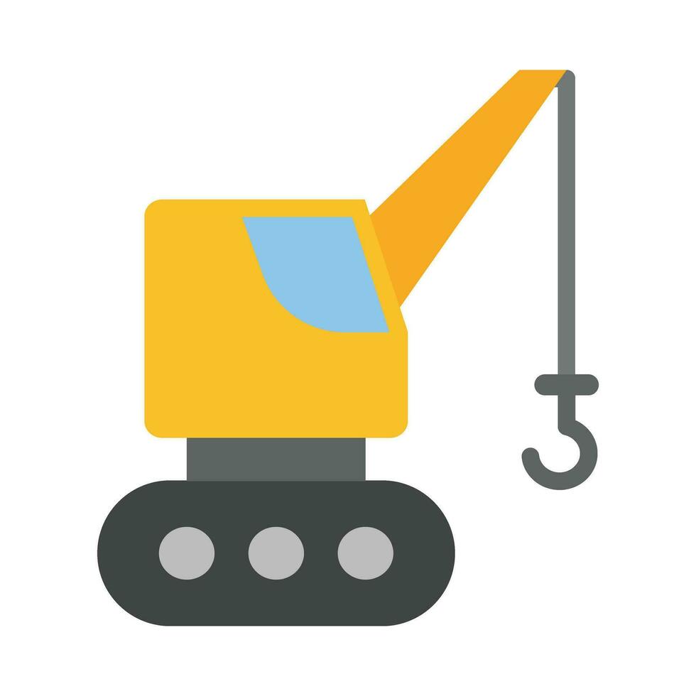 Crane Truck Vector Flat Icon For Personal And Commercial Use.