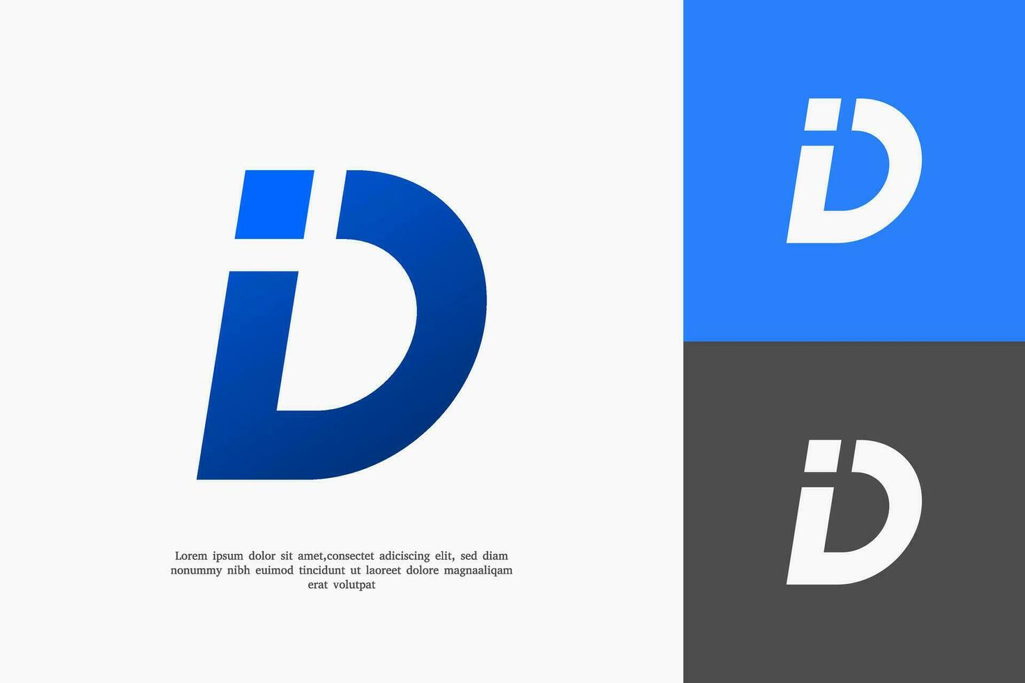 monogram letter i and D logo design vector