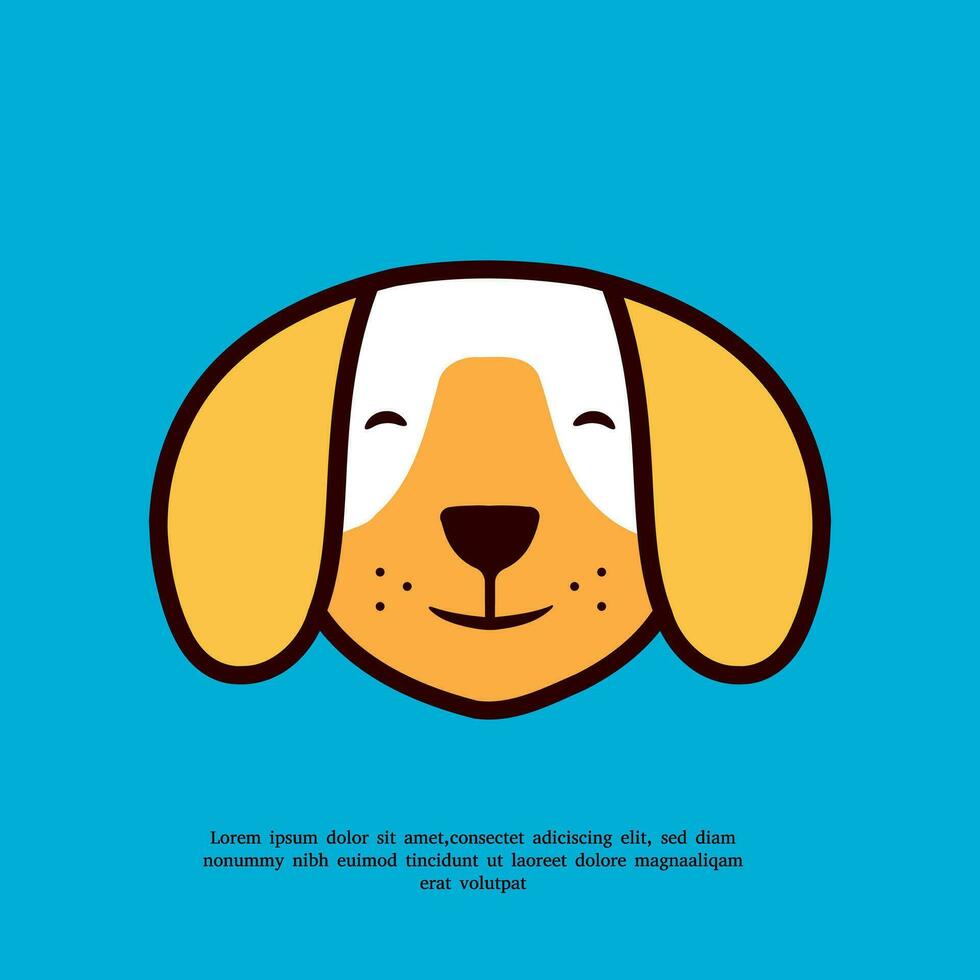 linda amarillo perro cabeza mascota ilustración vector