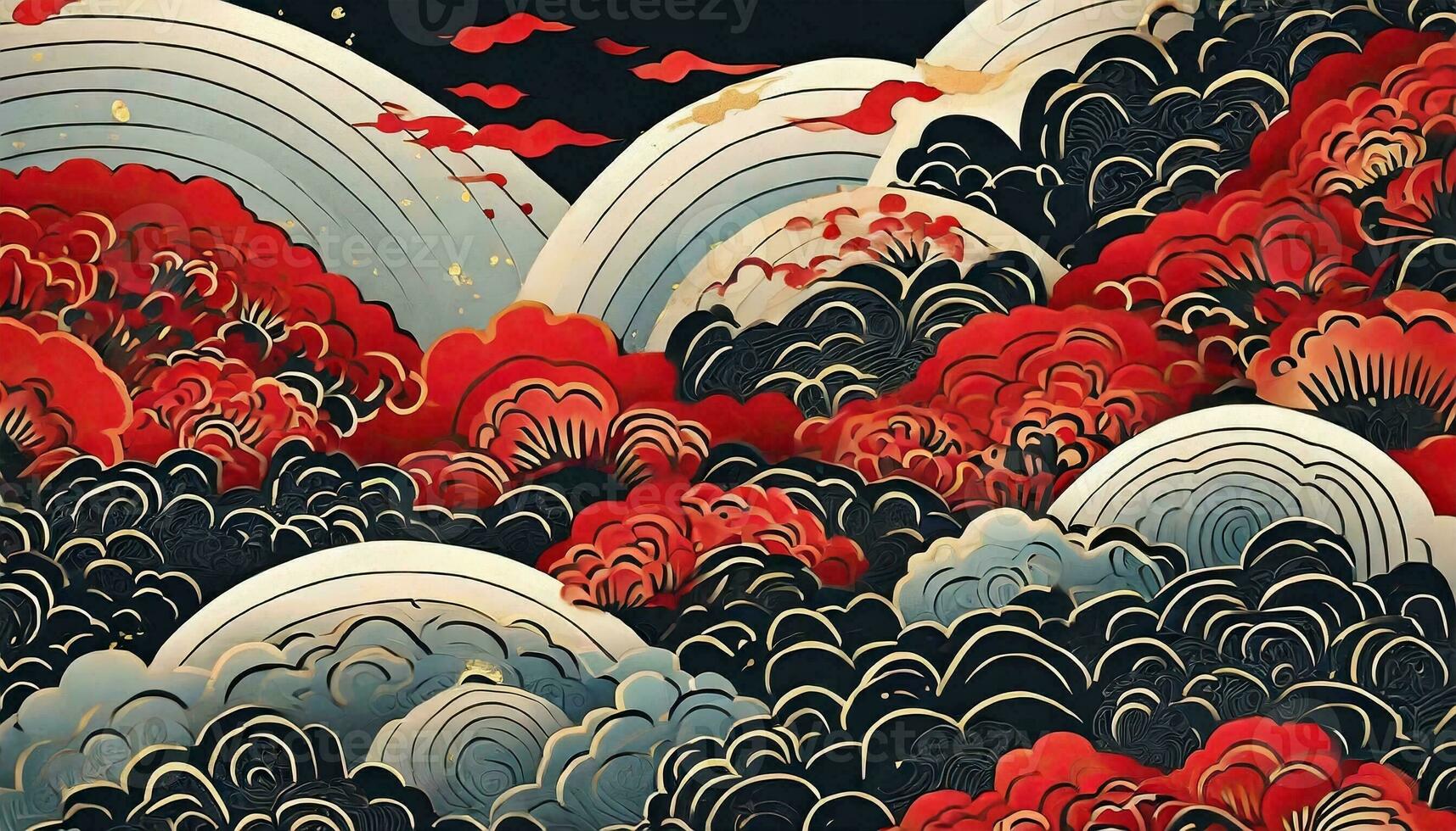AI generated Abstract background in Japanese style photo