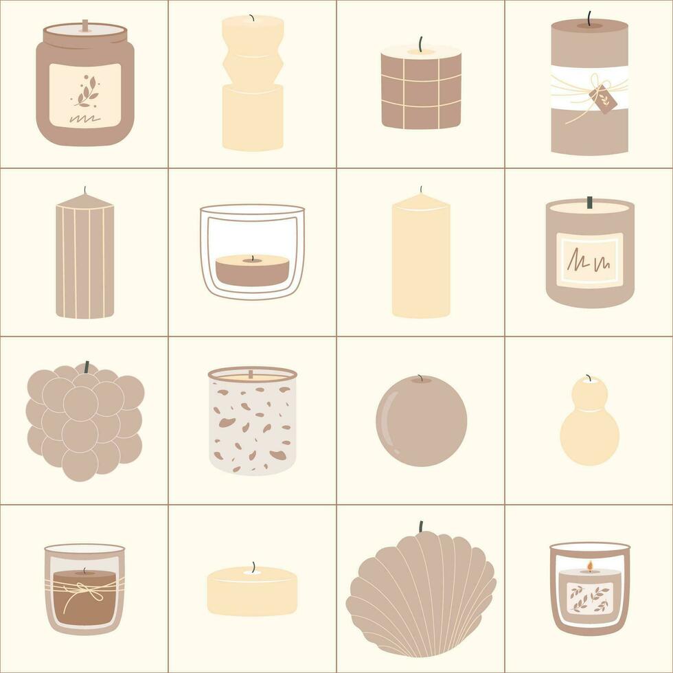 Set of candles 14 vector