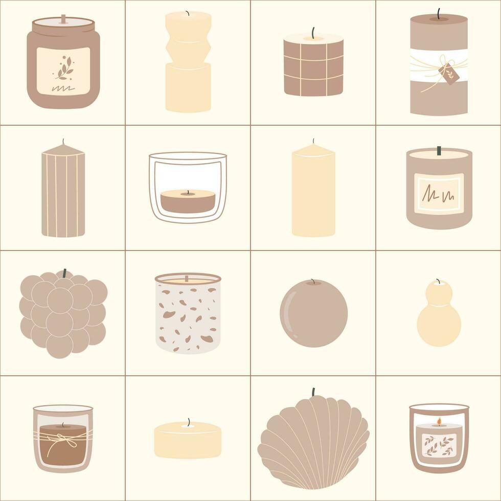 Set of candles 14 vector