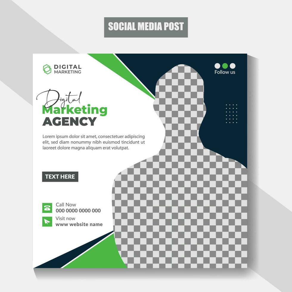 Digital business marketing for social media banner post. Digital marketing banner, online marketing post banner. Digital marketing live webinar free vector