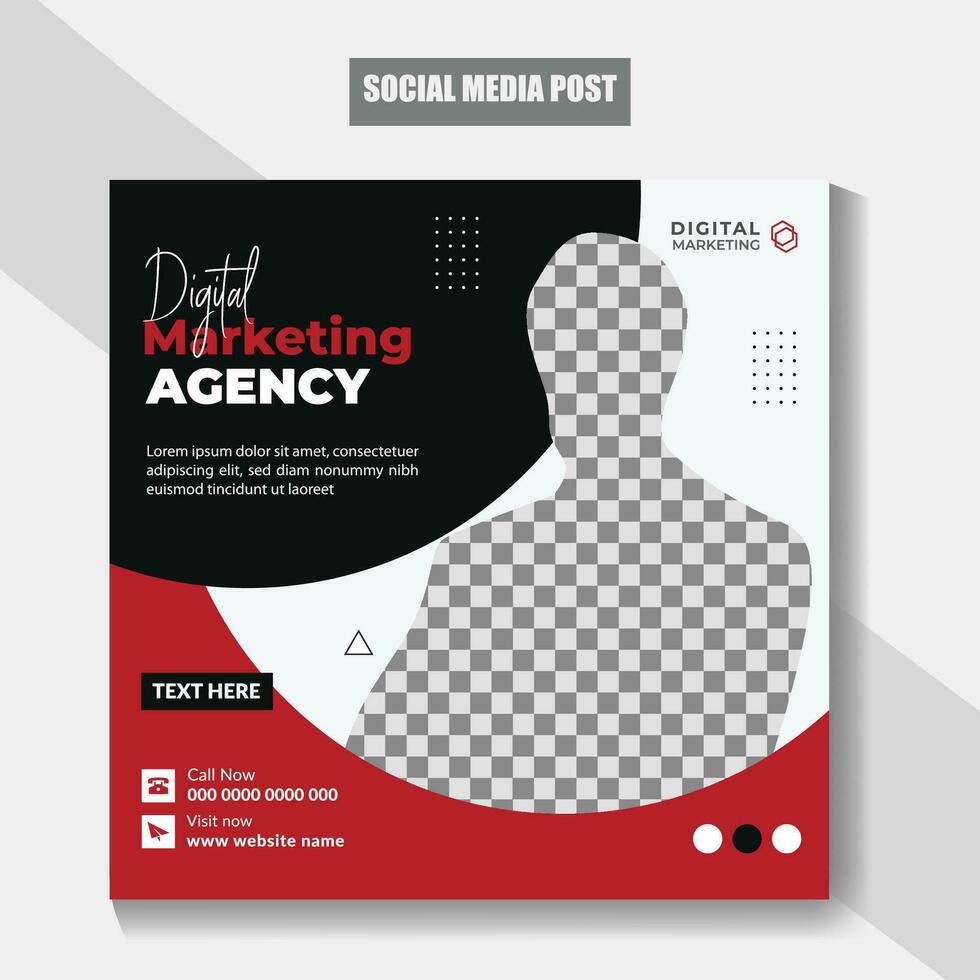 Business Marketing Social Media Post and Web Banner Design, Social Media Marketing Promotion Post, Digital Business Marketing Banner Template vector