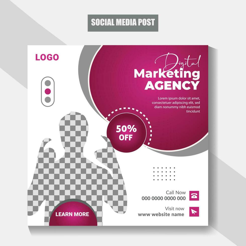 Business growth marketing agency promotion social media post. vector