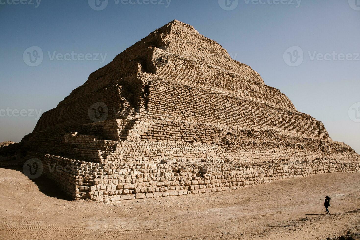 Famous Egyptian Pyramids of Giza. Landscape in Egypt. Pyramid in desert. Africa. Wonder of the World photo