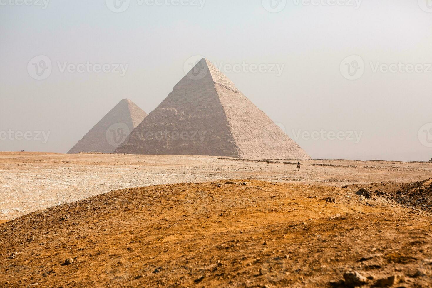 Famous Egyptian Pyramids of Giza. Landscape in Egypt. Pyramid in desert. Africa. Wonder of the World photo