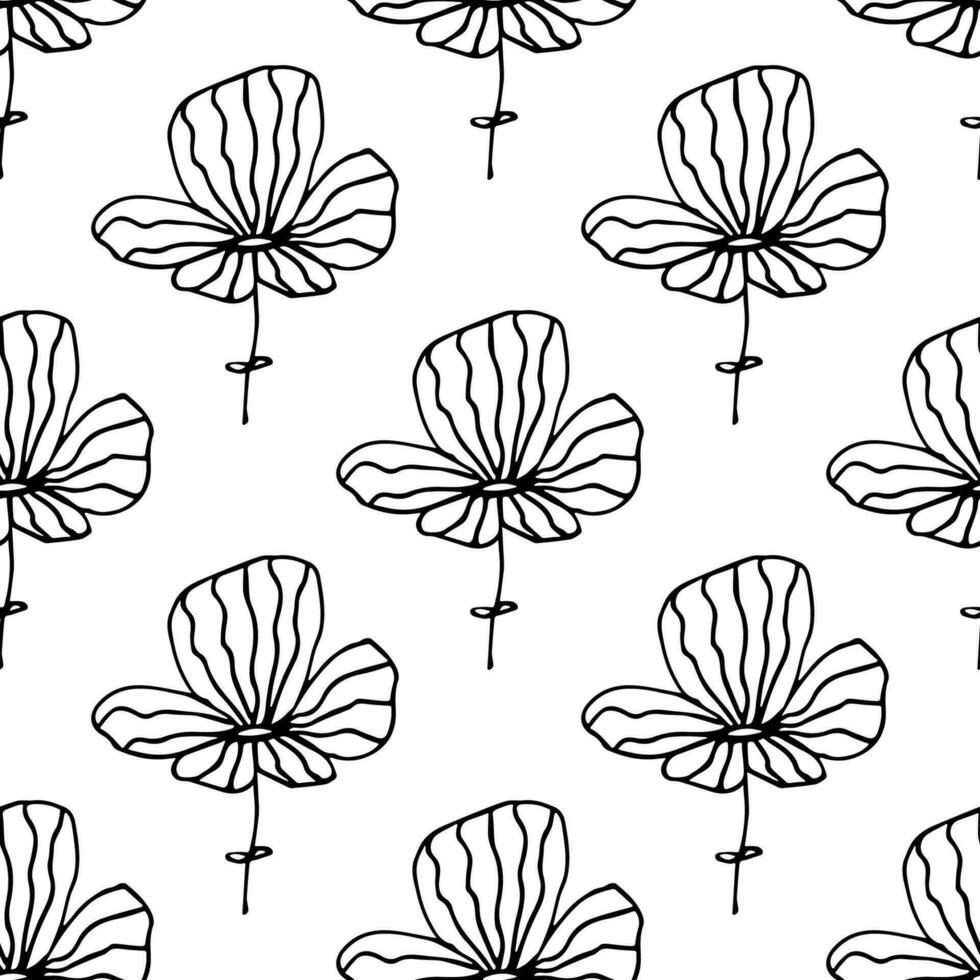 Summer seamless pattern with flowers doodle for decorative print, wrapping paper, greeting cards, wallpaper and fabric vector
