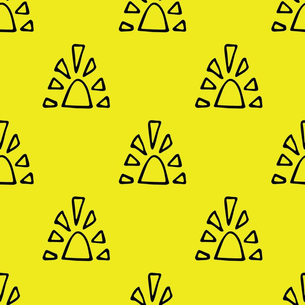 Seamless pattern with sun doodle for decorative print, wrapping paper, greeting cards, wallpaper and fabric vector