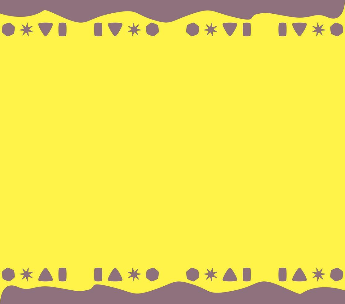 yellow background with waves pattern and blunt decorations vector