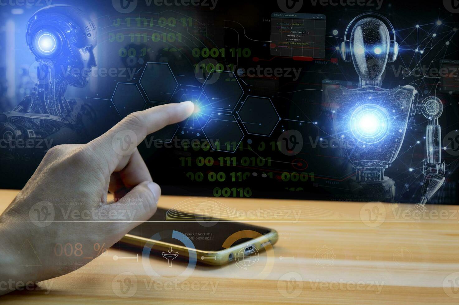 Concepts, development of artificial intelligence and self-learning of artificial intelligence. photo