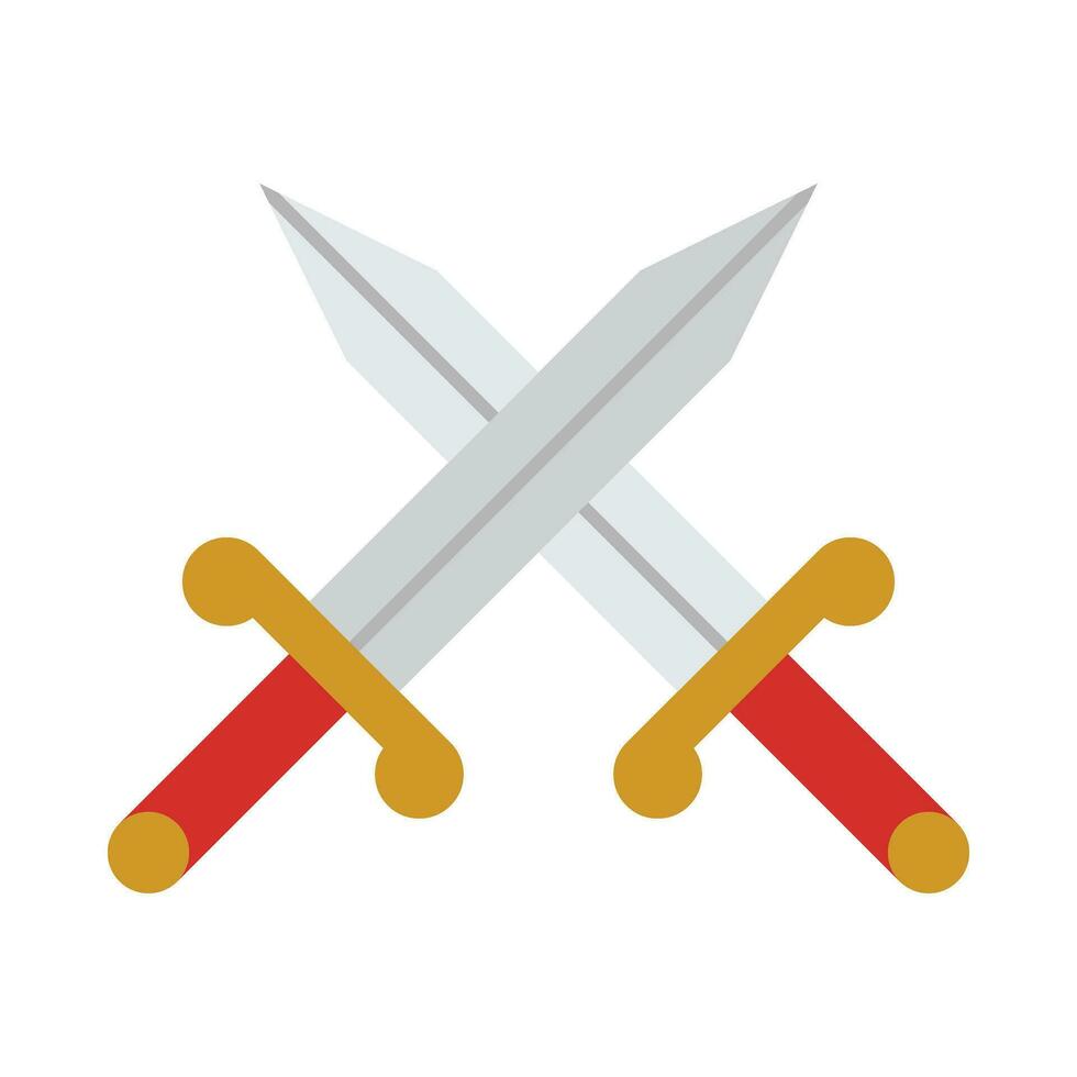 Two Swords Vector Flat Icon For Personal And Commercial Use.