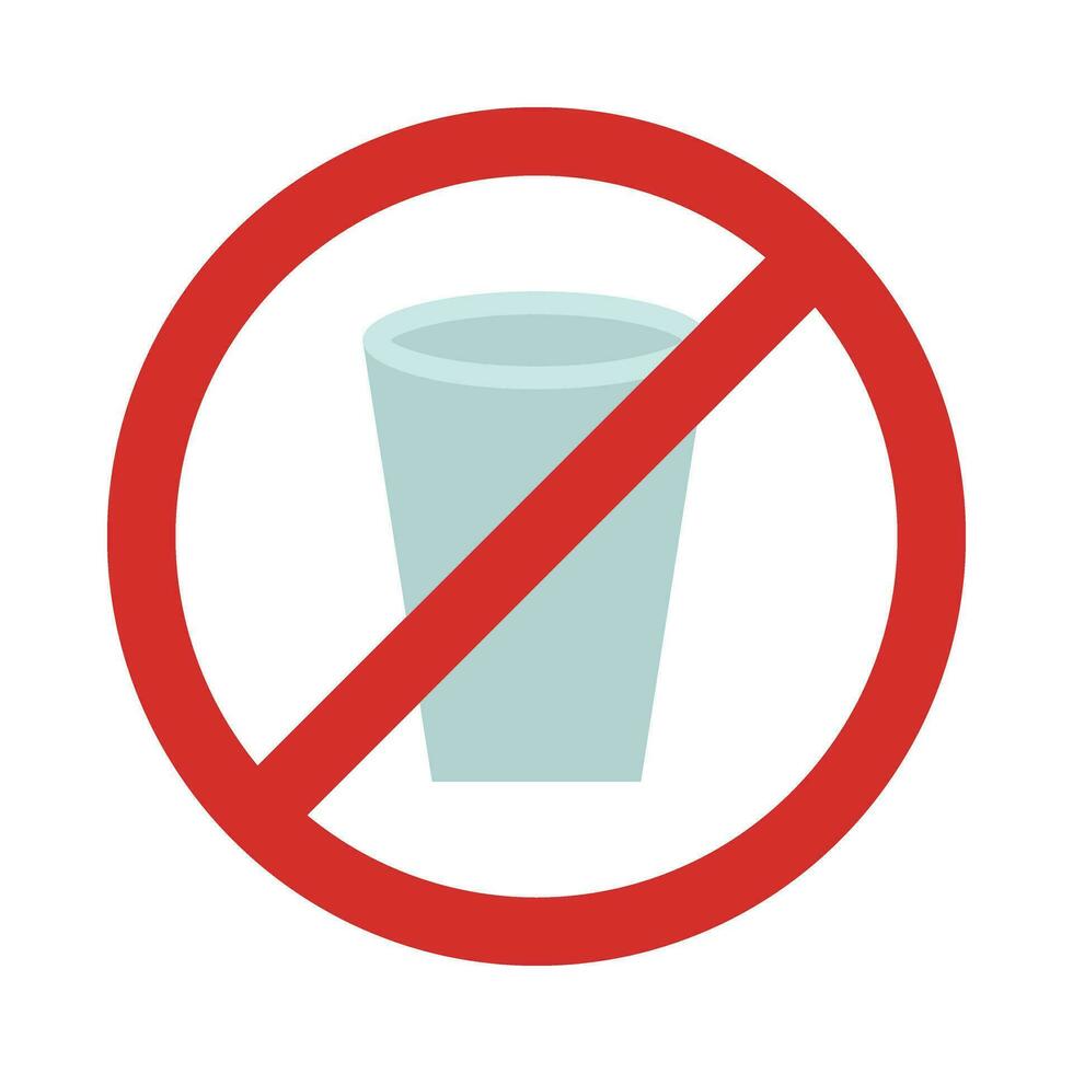 No Drinks Vector Flat Icon For Personal And Commercial Use.