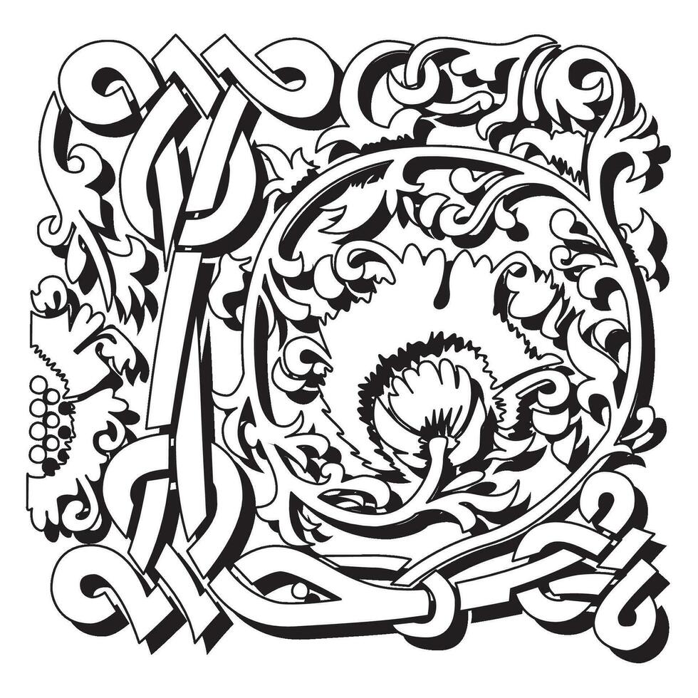 Masselle Initial Caps Font Capital Letter L vector design