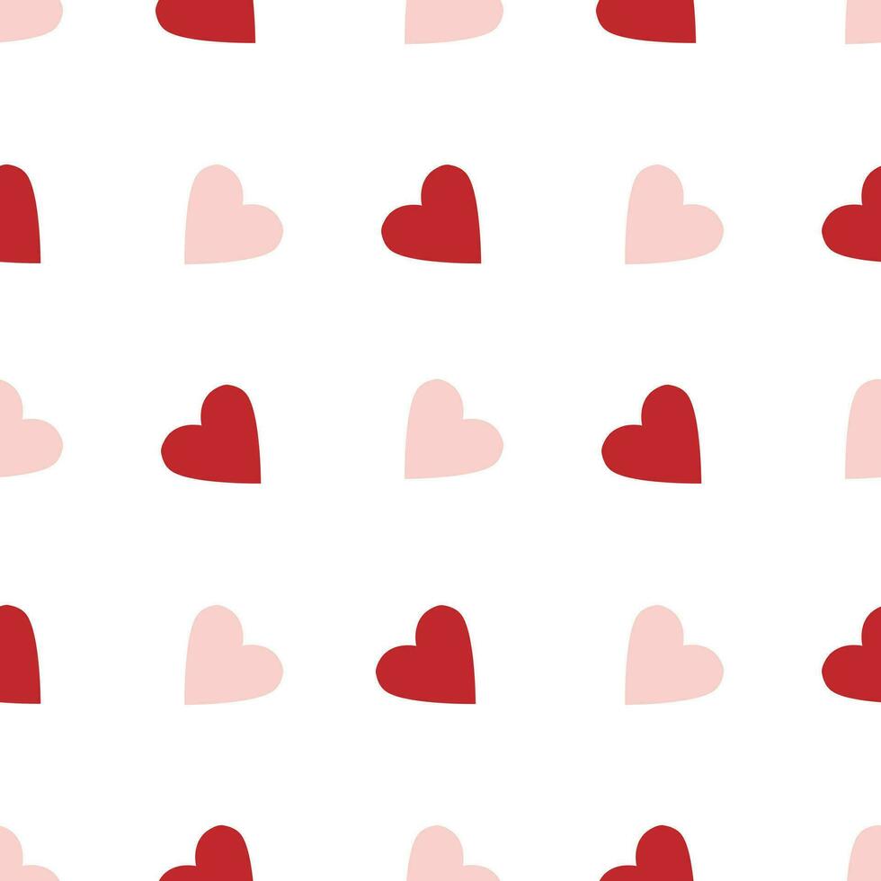 Valentines day seamless pattern with red and pink hearts.Valentine hearts background vector
