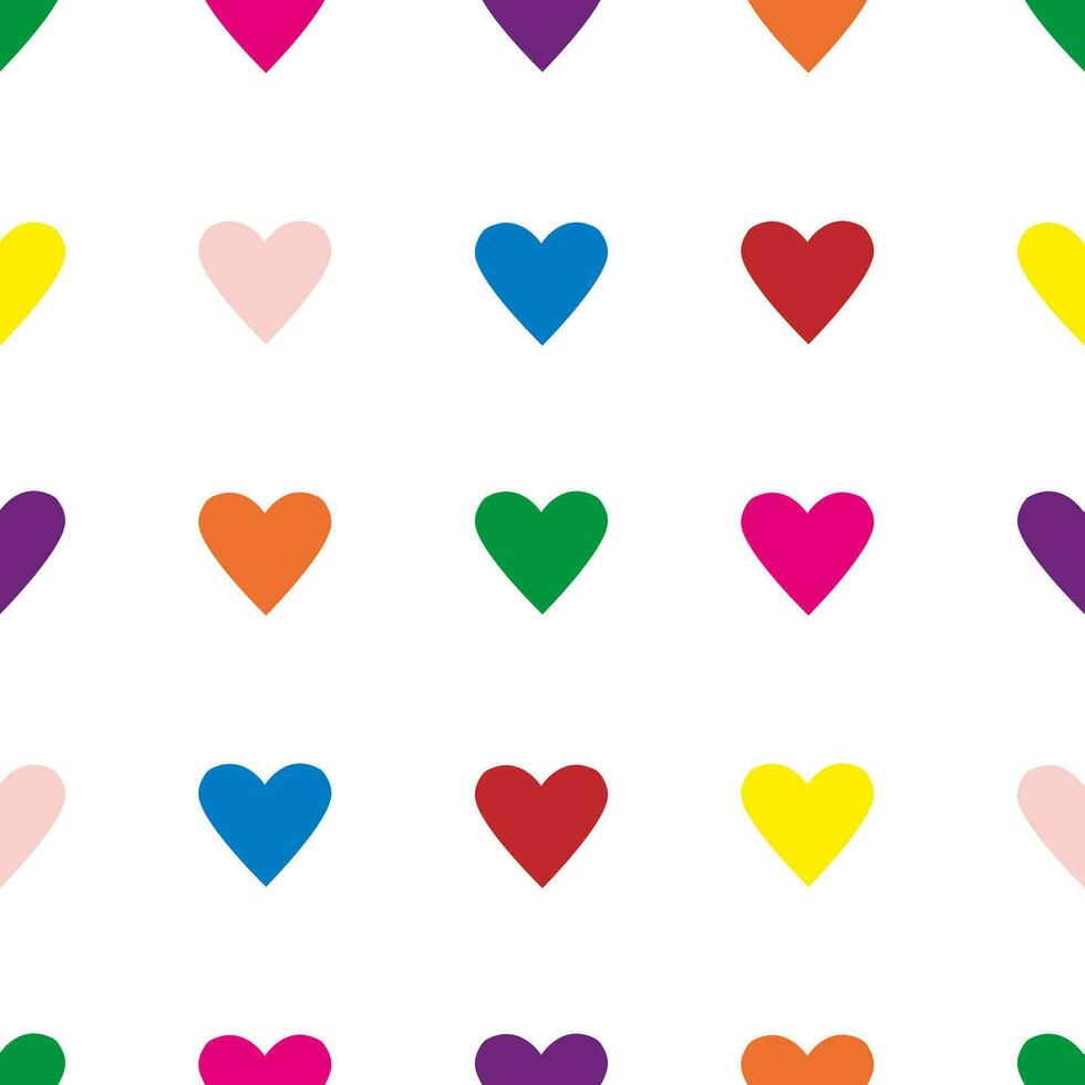 Valentines day seamless pattern with colorful hearts.Valentine hearts background vector