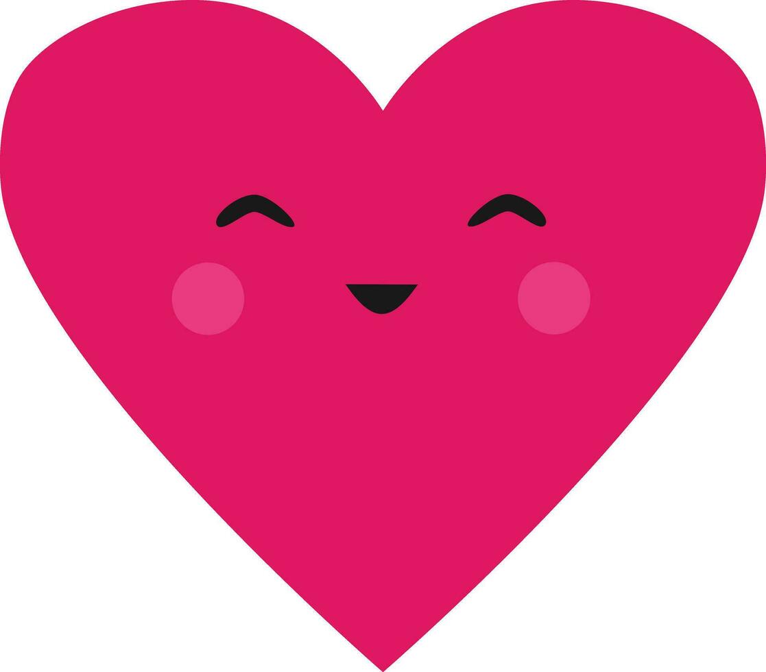 Valentines day heart cartoon character. Smiling heart vector icon