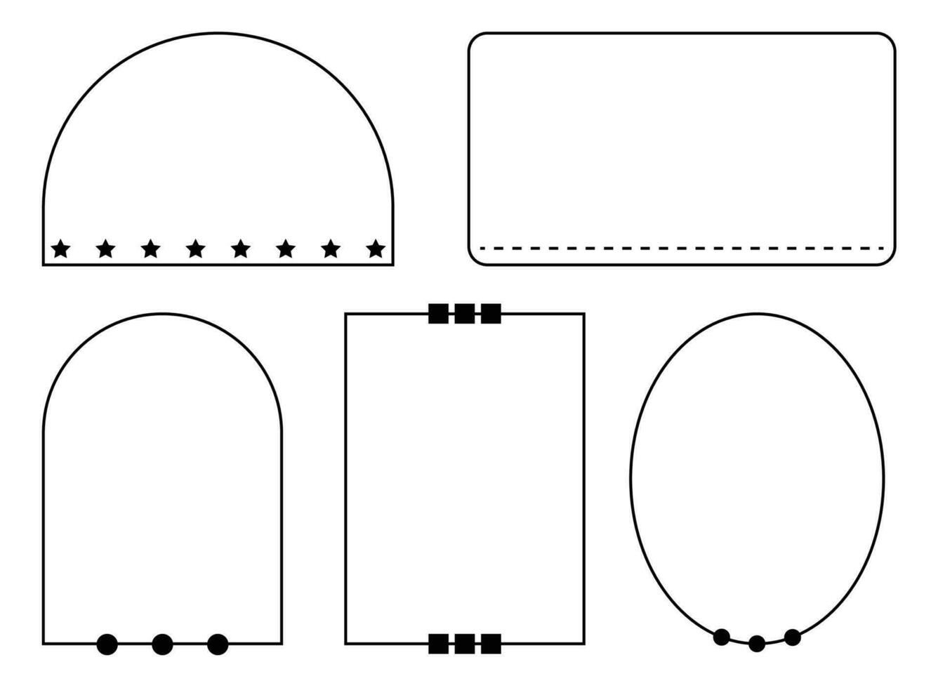 minimalista varios marco negro línea para elemento, citar vector