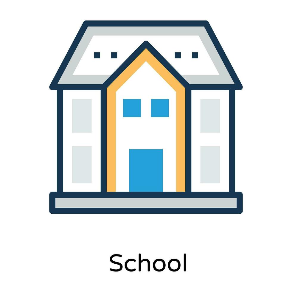 Trendy School Building vector