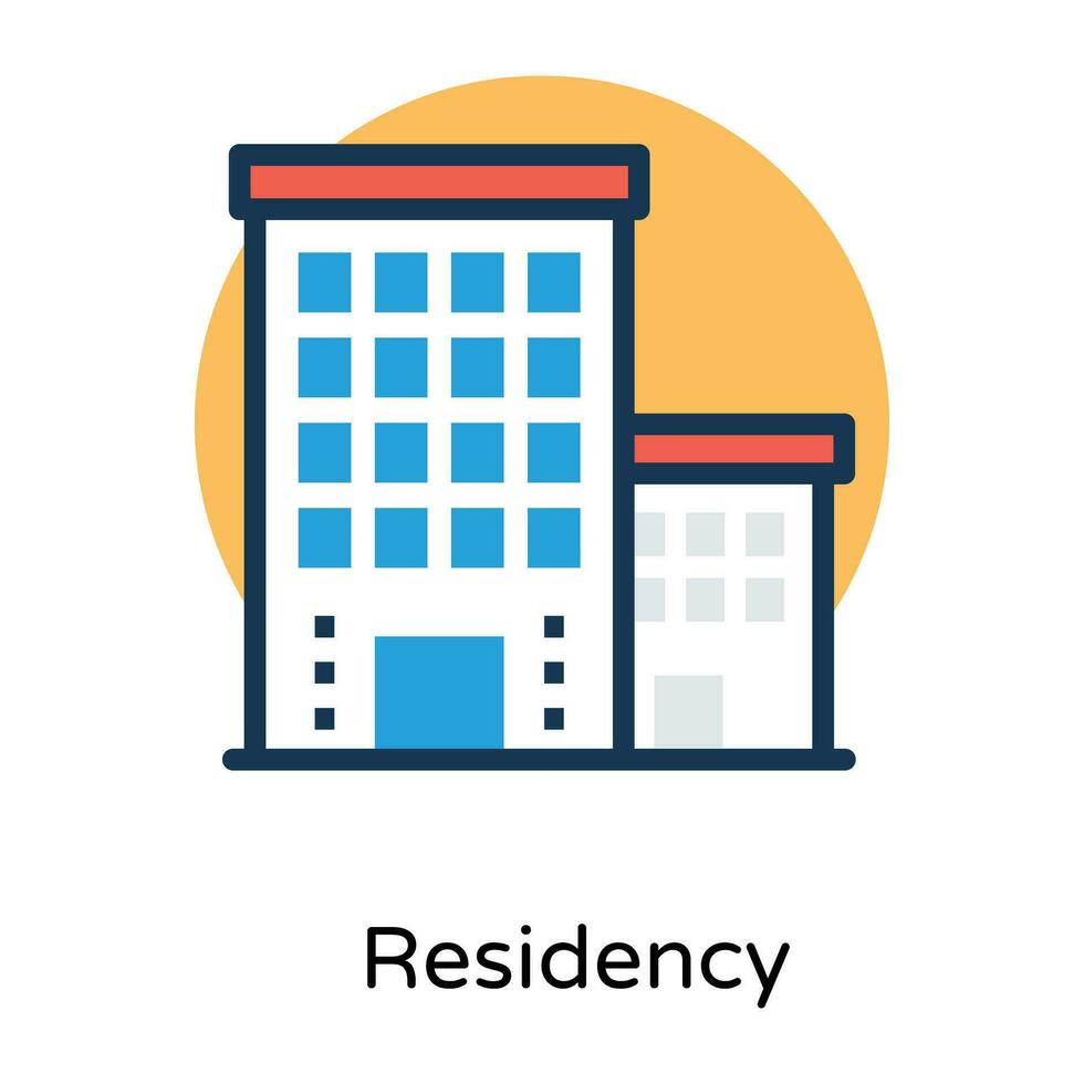 Trendy Residential Flats vector