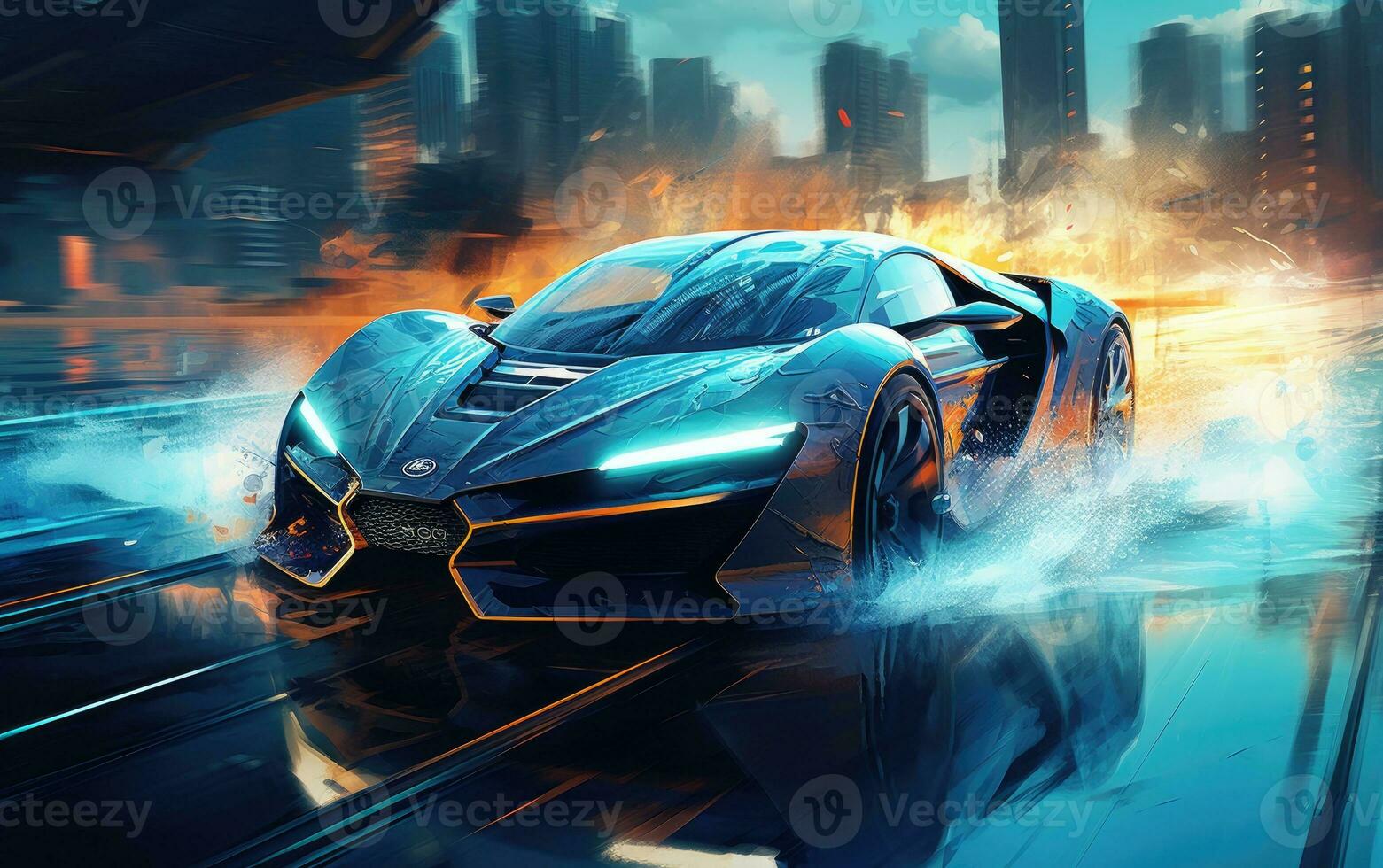 AI Generated virtual reality car concept photo