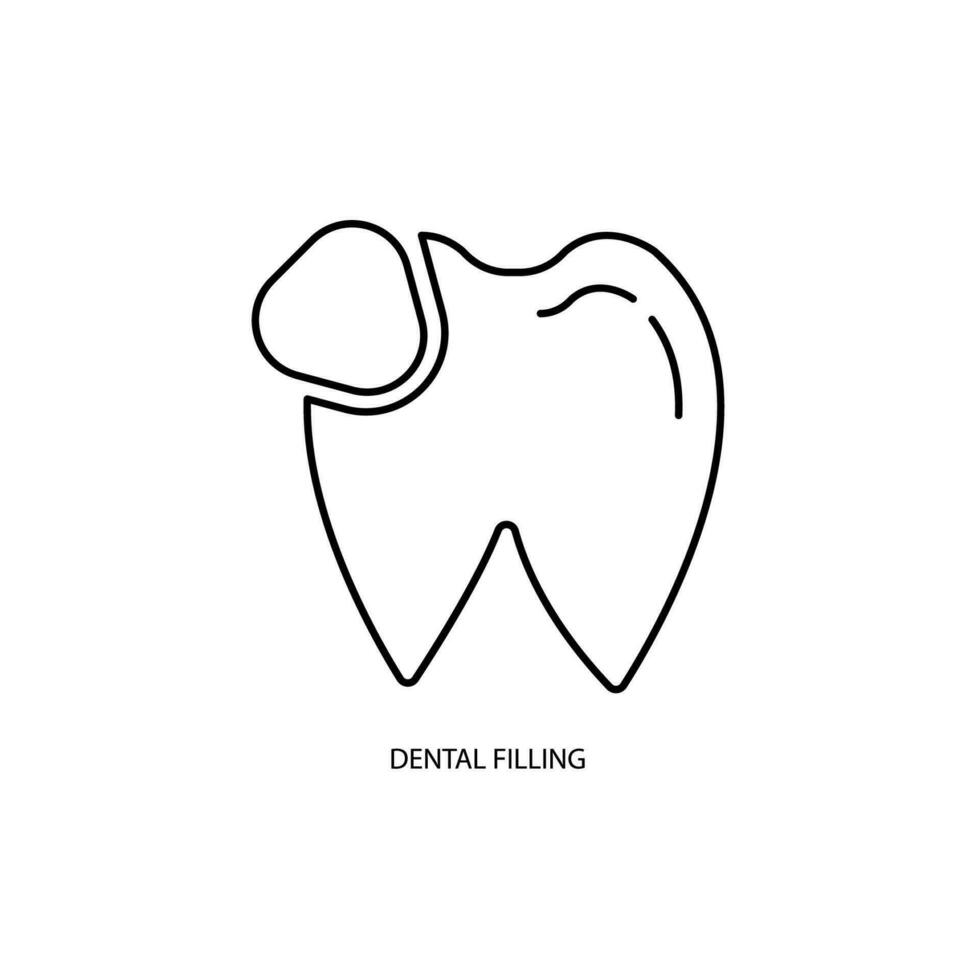 dental relleno concepto línea icono. sencillo elemento ilustración. dental relleno concepto contorno símbolo diseño. vector