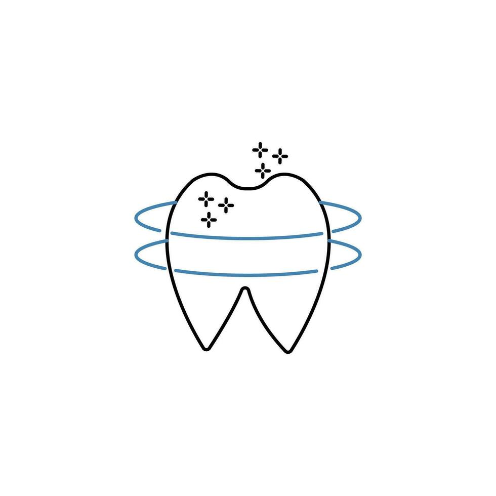 Teeth cleaning concept line icon. Simple element illustration. Teeth cleaning concept outline symbol design. vector