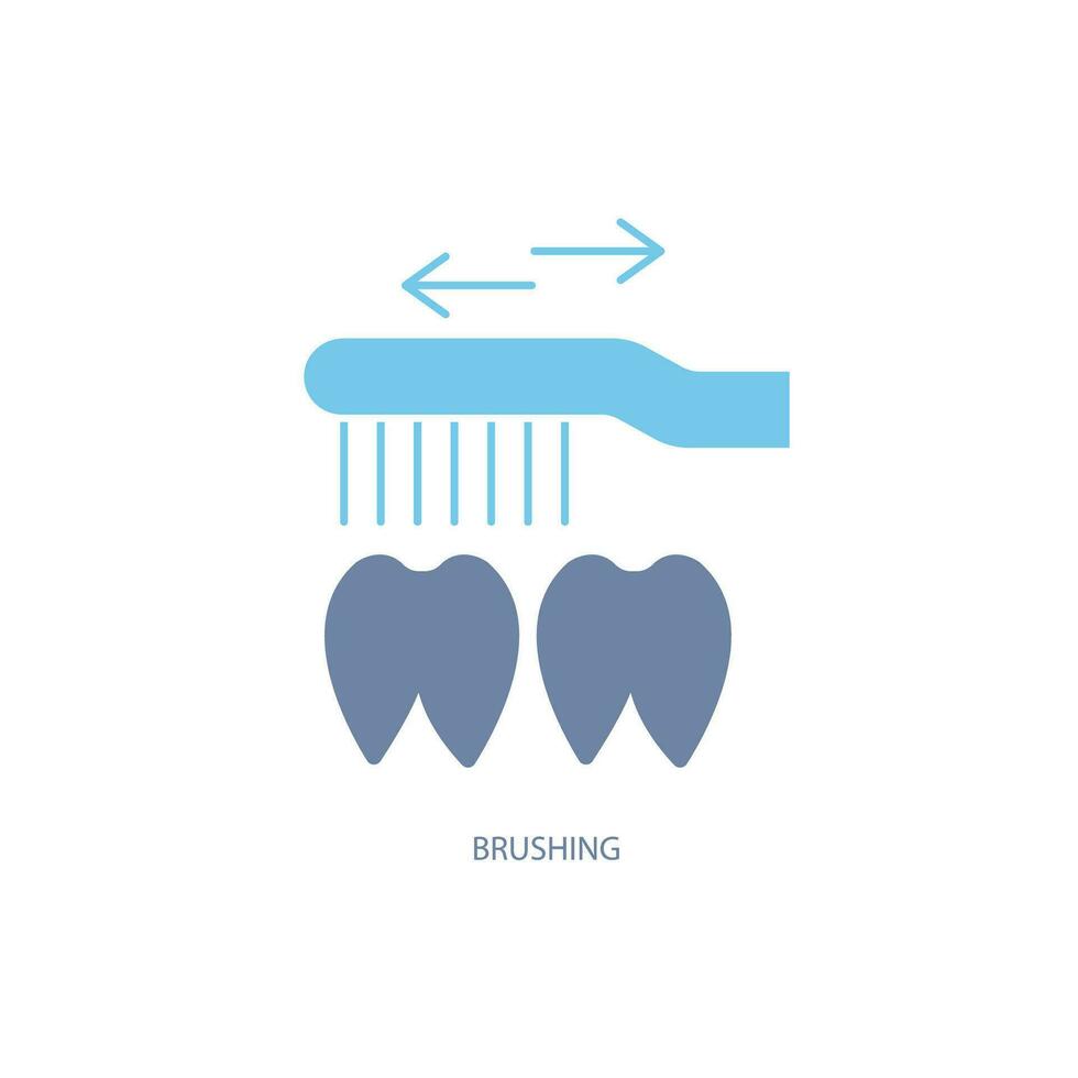 Correct teeth brushing concept line icon. Simple element illustration. Correct teeth brushing concept outline symbol design. vector