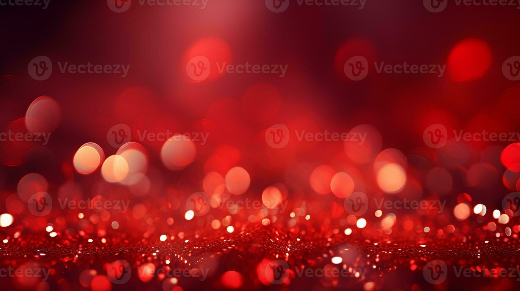 AI generated Beautiful bokeh and sparkles on a red background. photo