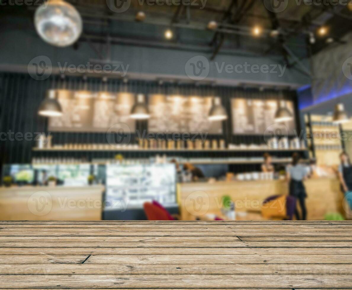 Table top on blurred scene counter bar decoration photo