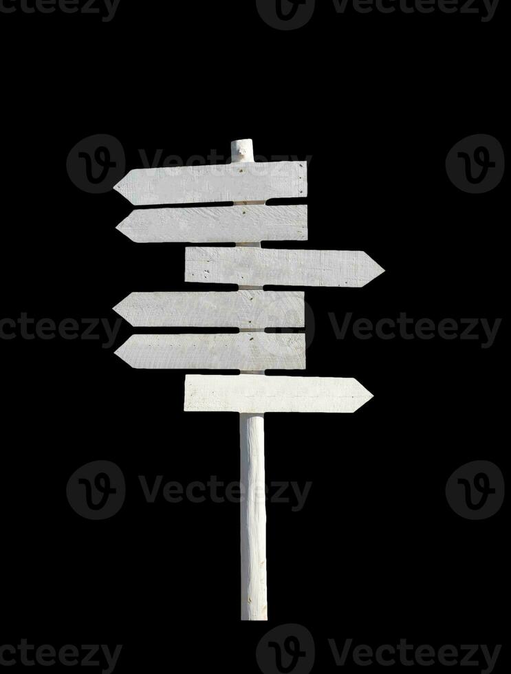 White wooden signpost arrows blank photo