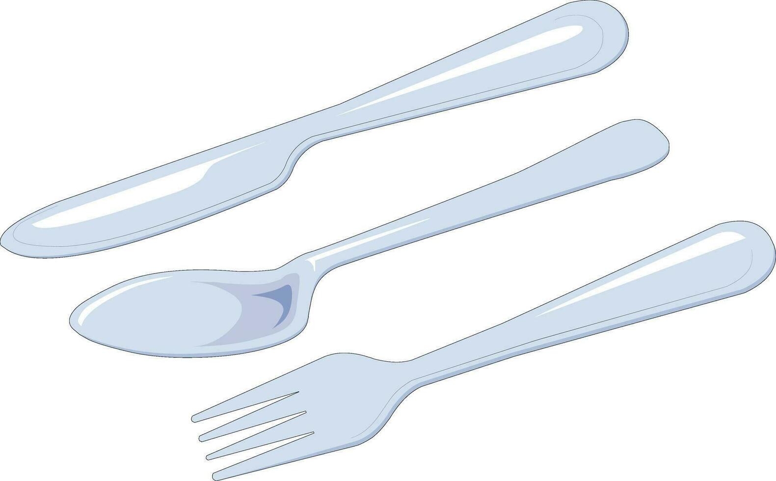 vector ilustración demostración tenedor, cuchillo y cuchara