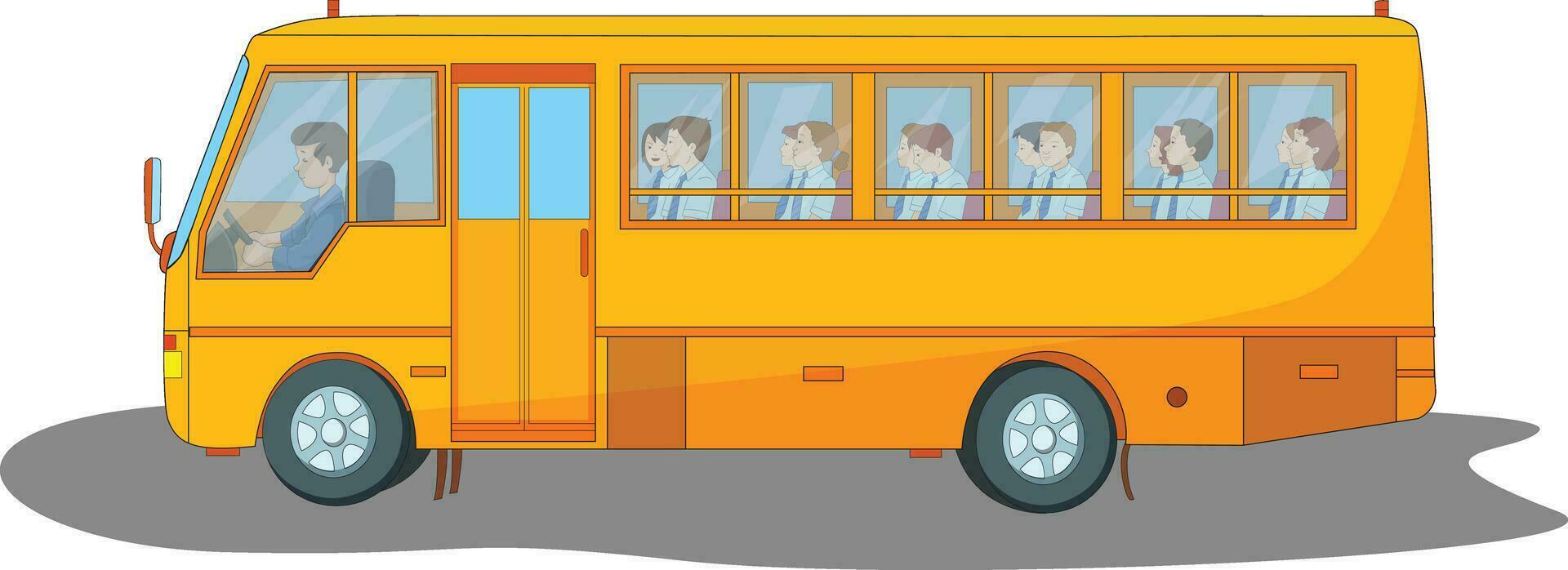 Moving bus isolated vector on white background