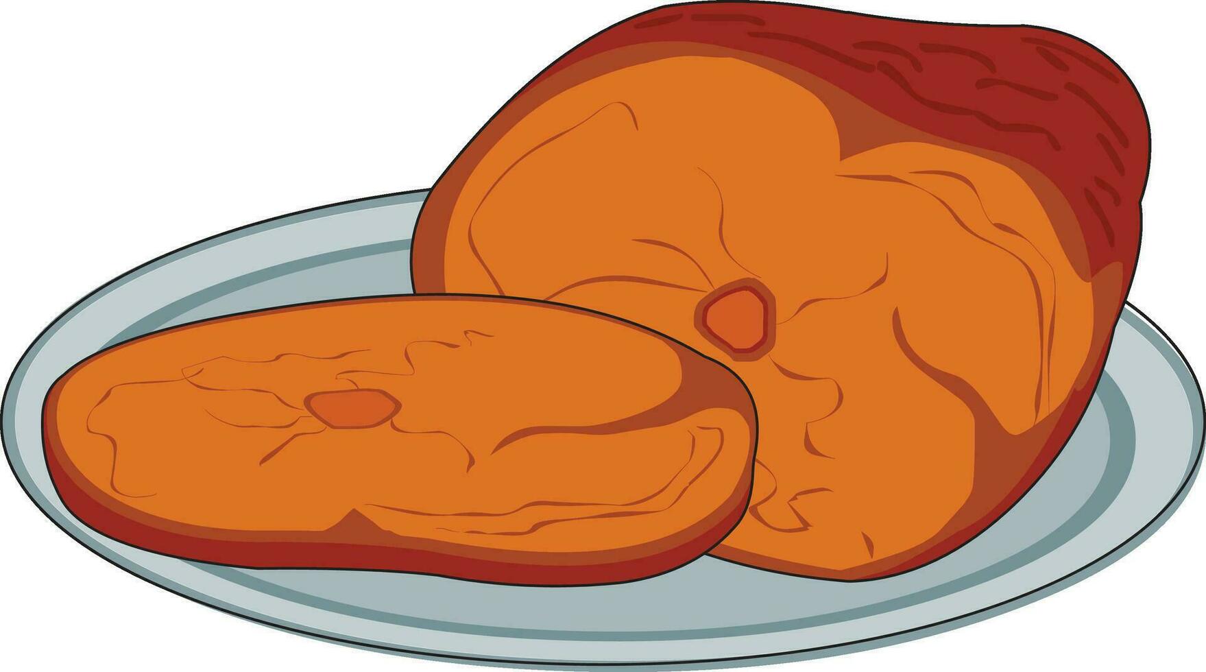 Meat on a plate vector illustration
