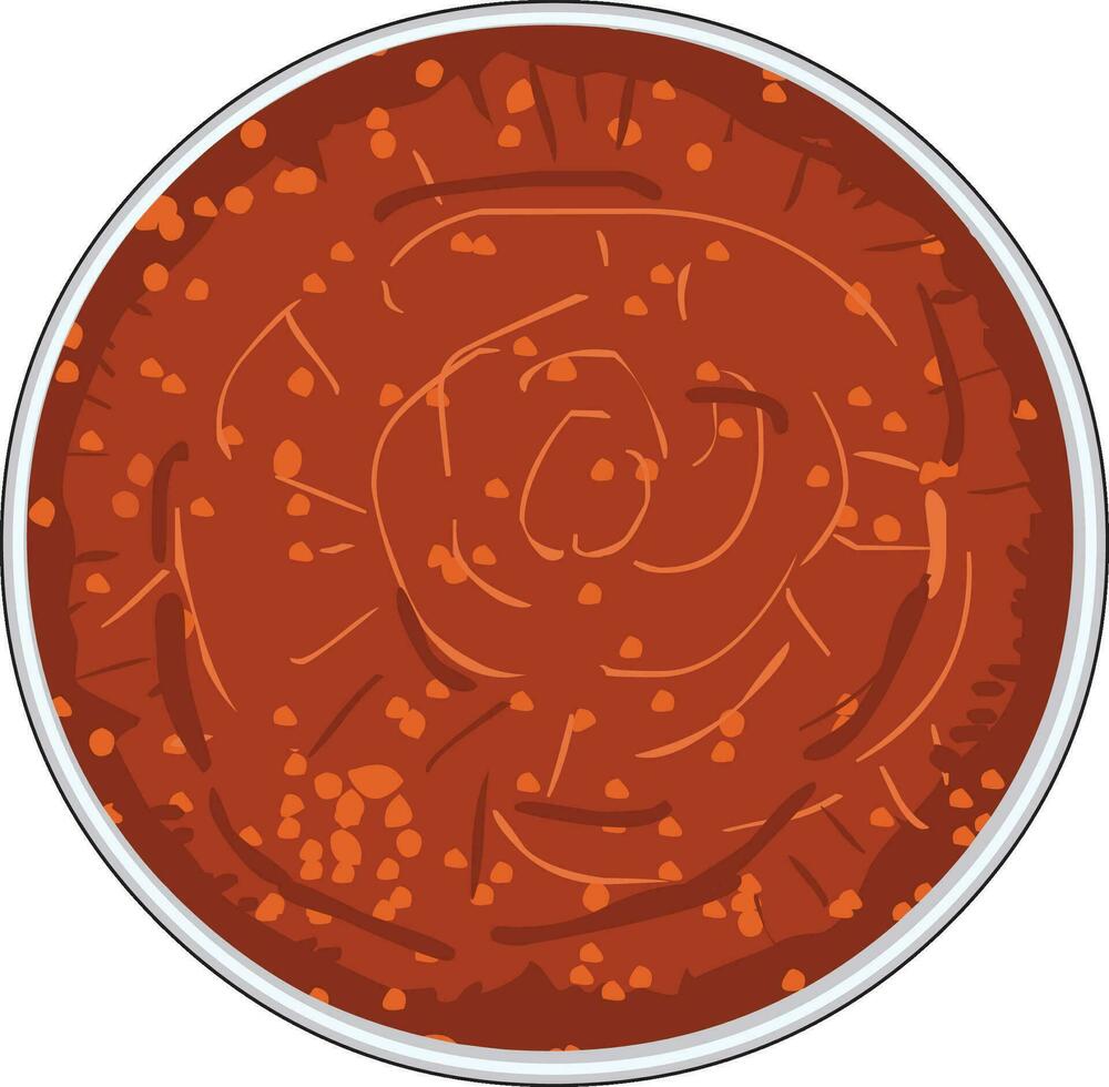 Chili paste in a bowl vector illustration