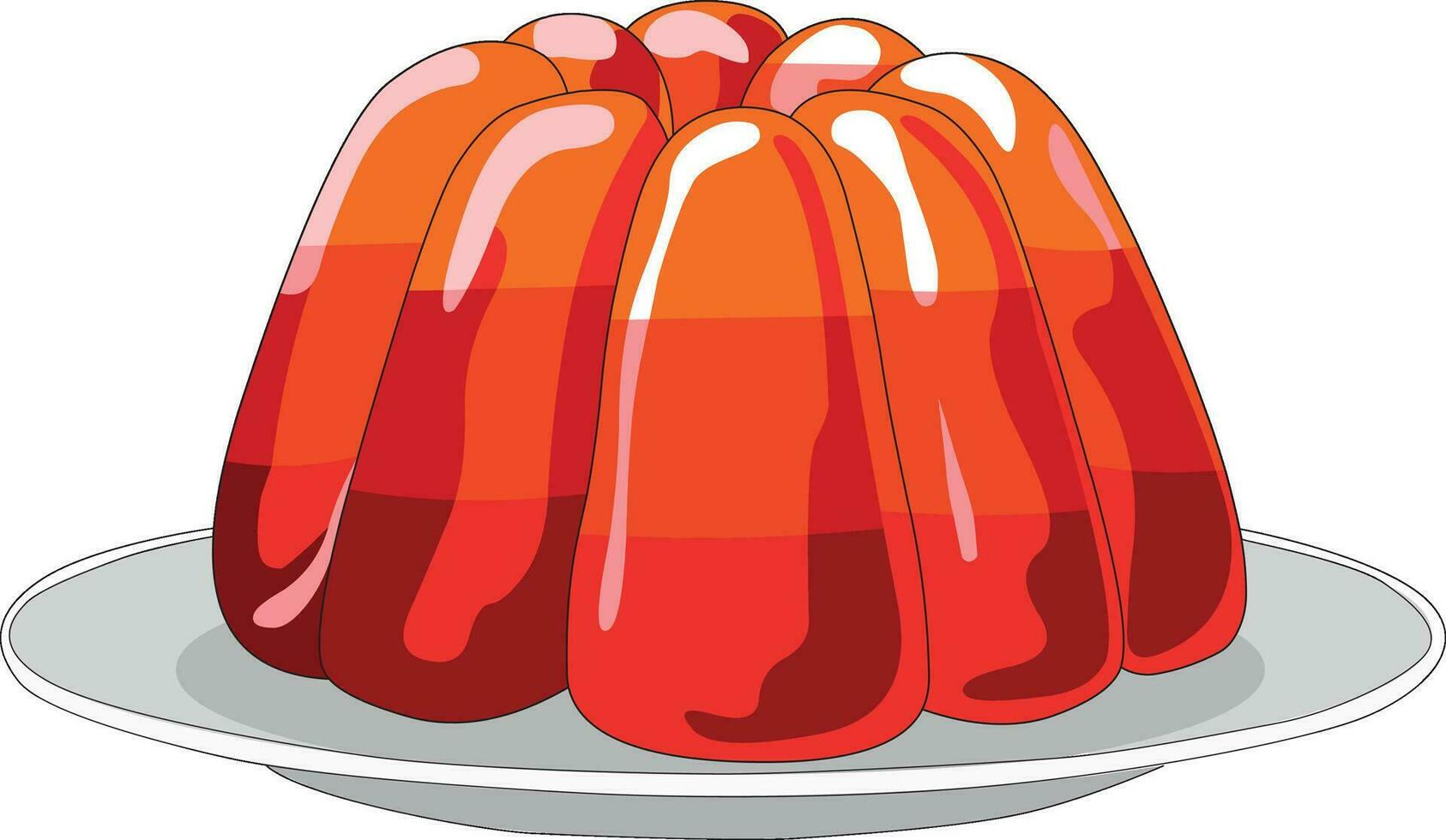 Jelly kept on a plate vector illustration
