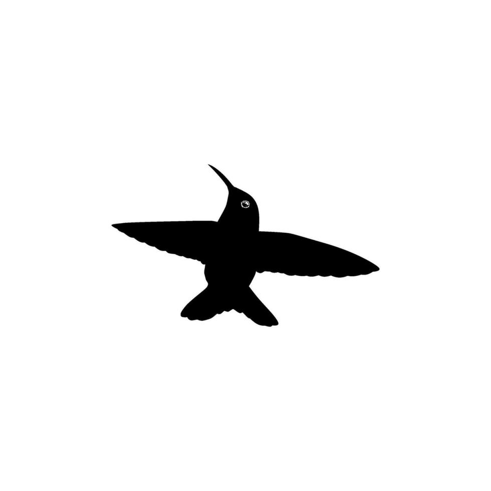 Flying Hummingbird Silhouette, can use Art Illustration, Website, Logo Gram, Pictogram or Graphic Design Element. Vector Illustration