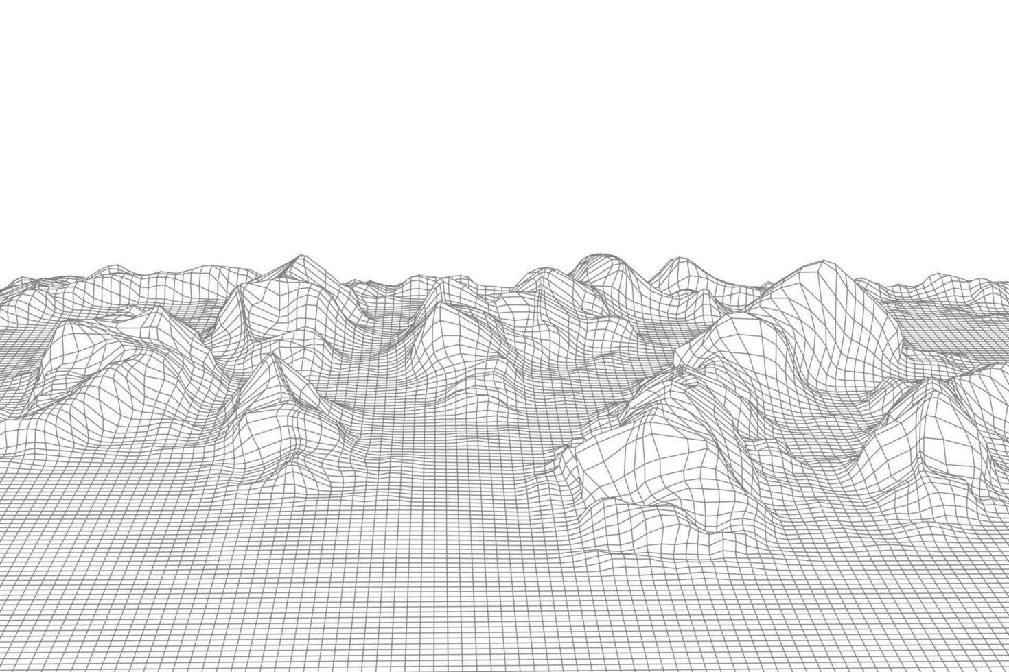 resumen vector estructura metálica paisaje antecedentes. 3d futurista malla montañas. Años 80 retro ilustración. ciberespacio tecnología valles