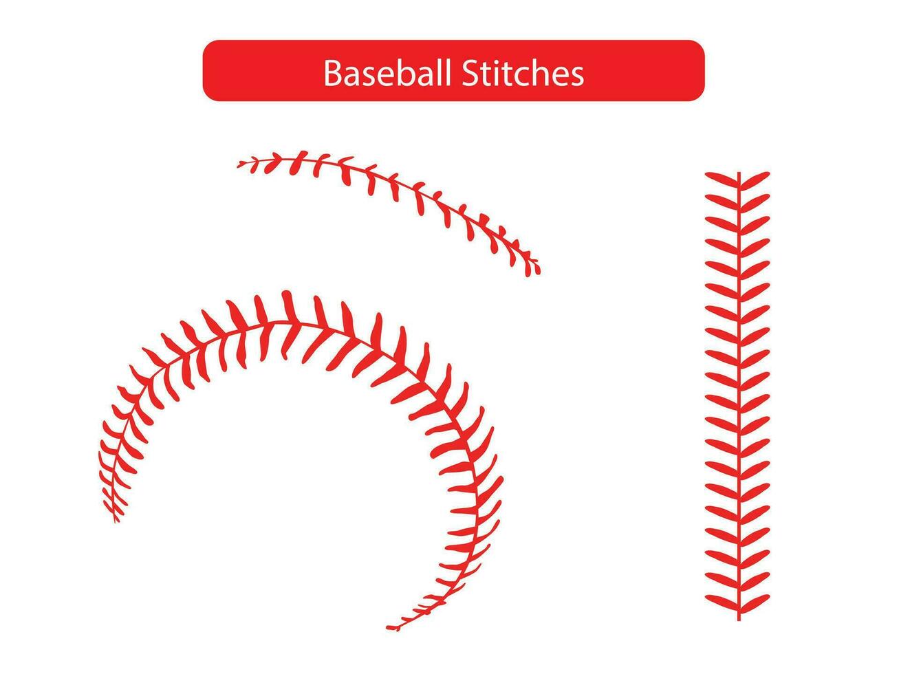 Baseball Stitches  on a white background, Vector illustration.
