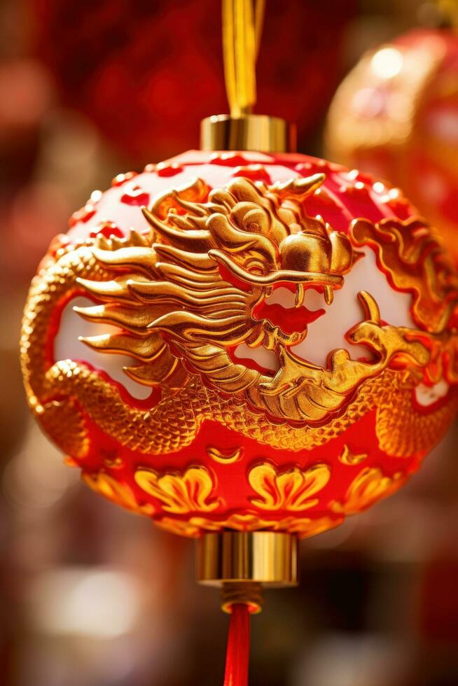 AI generated a red and gold Chinese New Year decoration photo