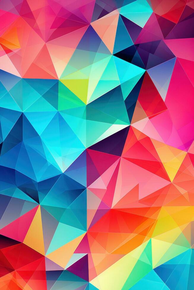 AI generated a colorful and intricate pattern of geometric shapes photo