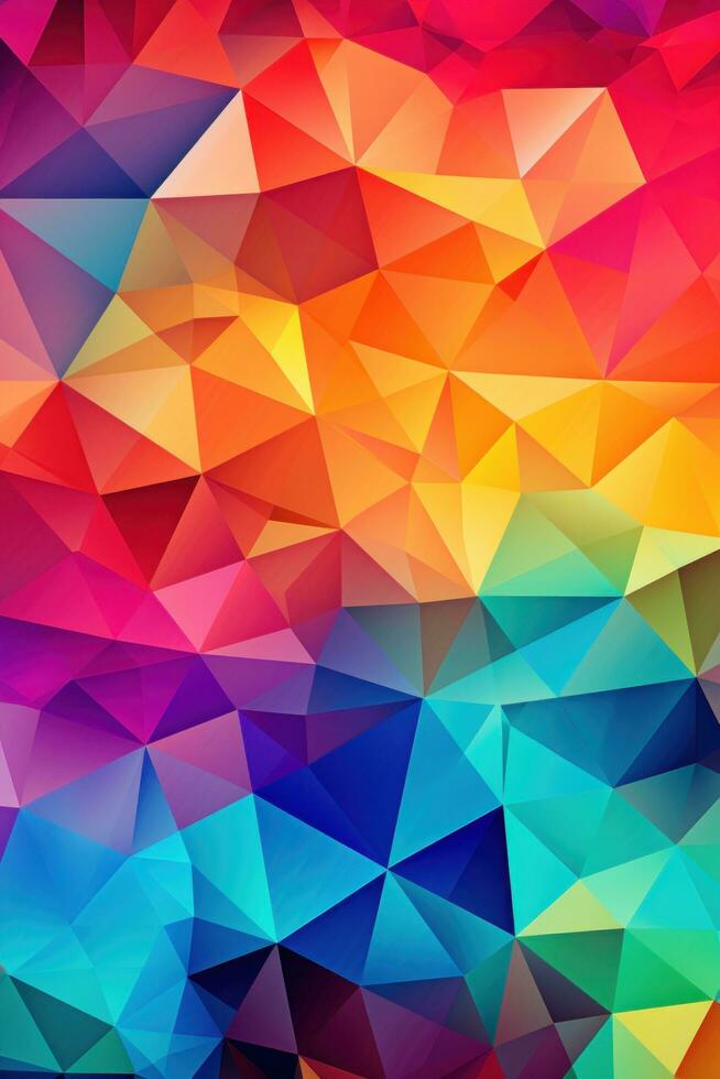 AI generated a colorful and intricate pattern of geometric shapes photo