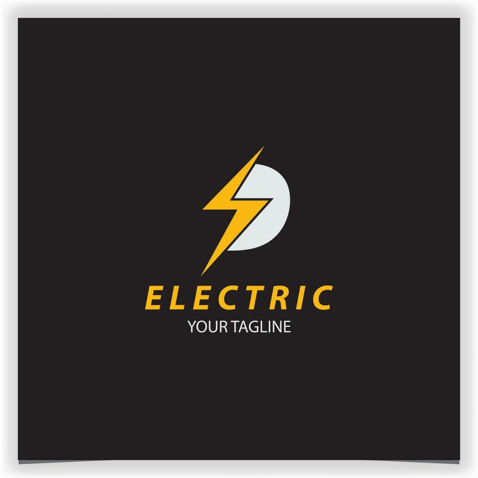 letter d electric logo lightning bolt tunder bolt design logo template vector illustration