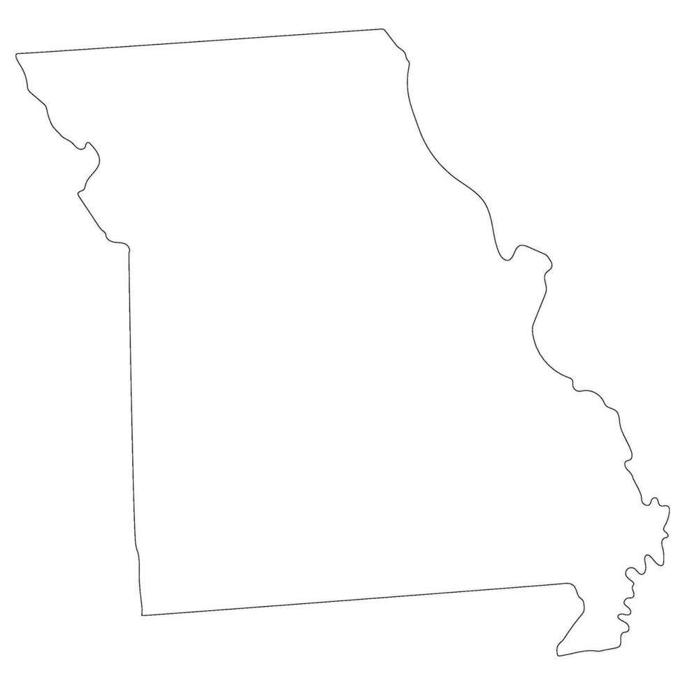 Missouri state map. Map of the U.S. state of Missouri. vector