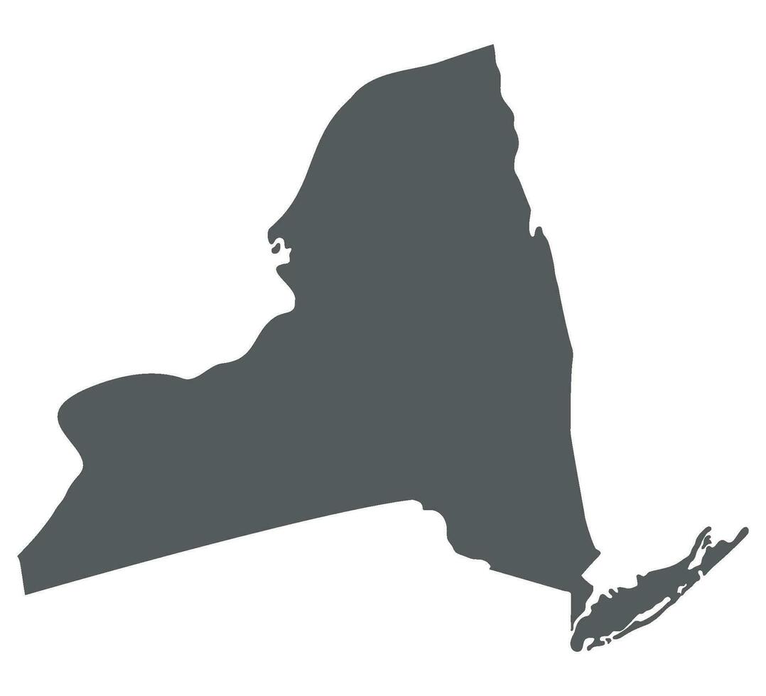 New York state map. Map of the U.S. state of New York. vector