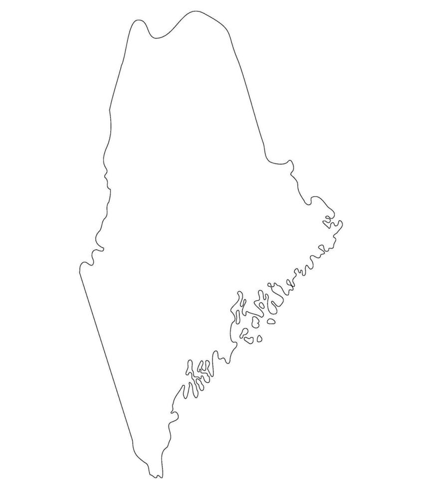 Maine state map. Map of the U.S. state of Maine. vector