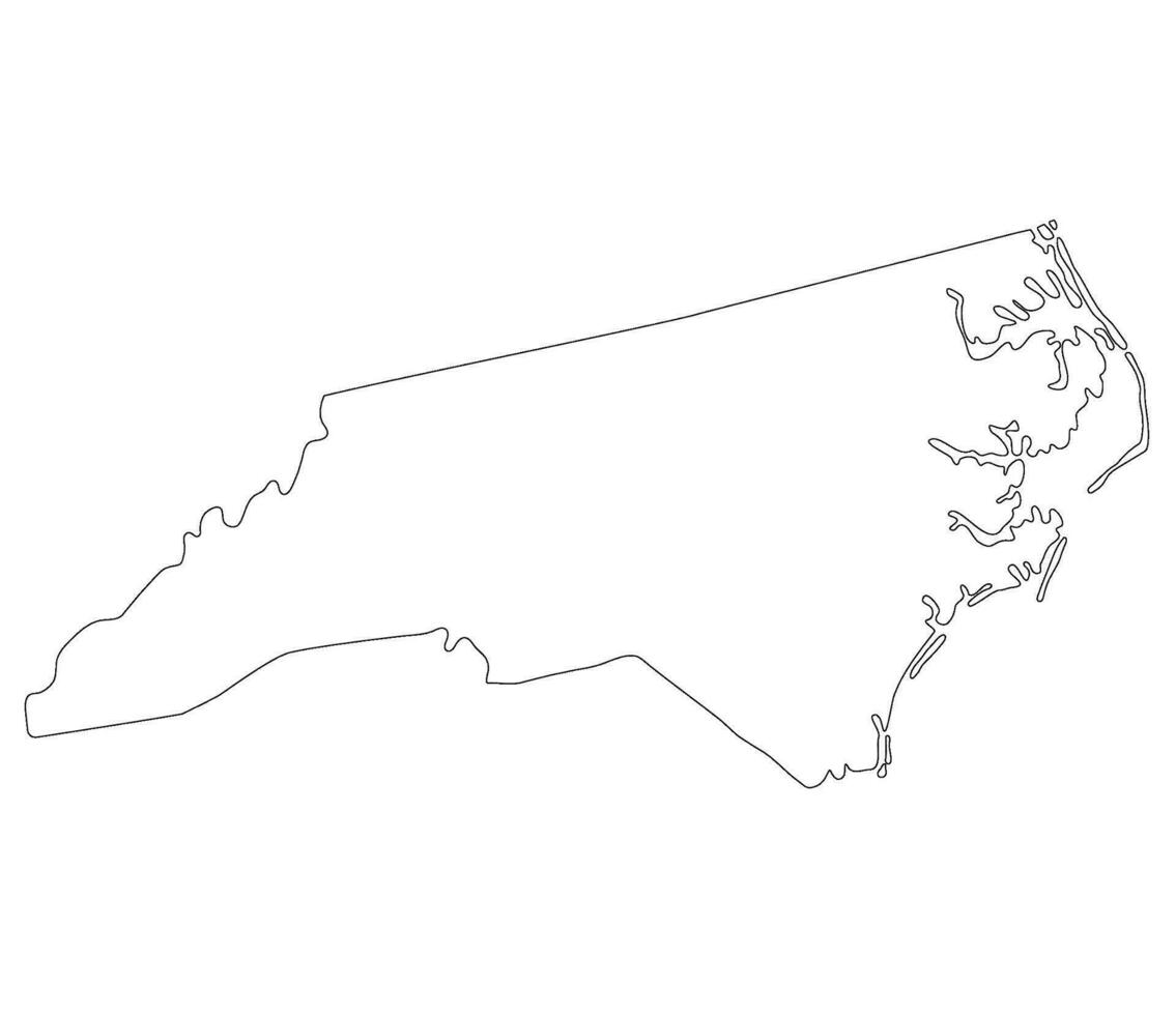 norte carolina estado mapa. mapa de el nos estado de norte carolina vector