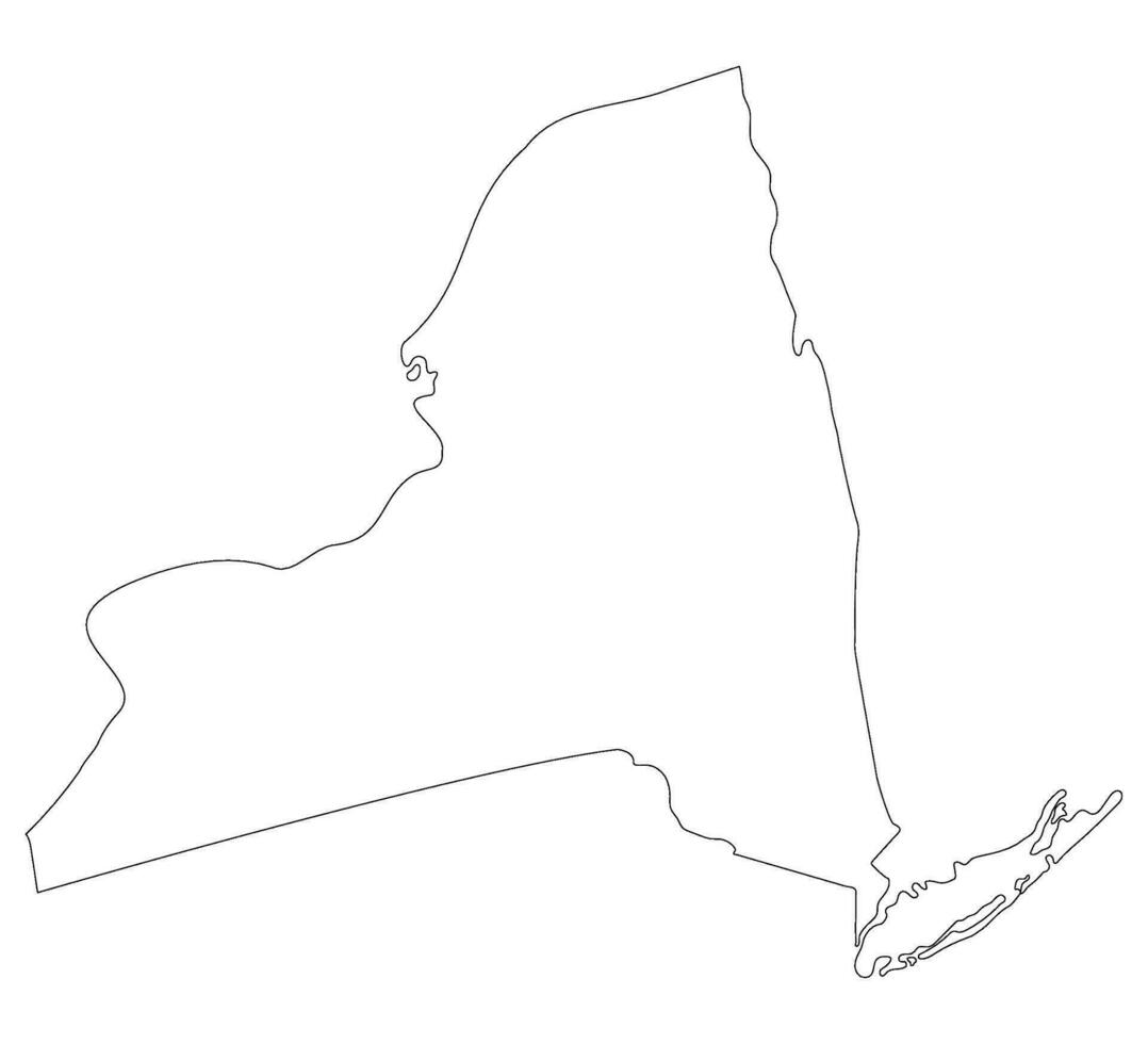 New York state map. Map of the U.S. state of New York. vector