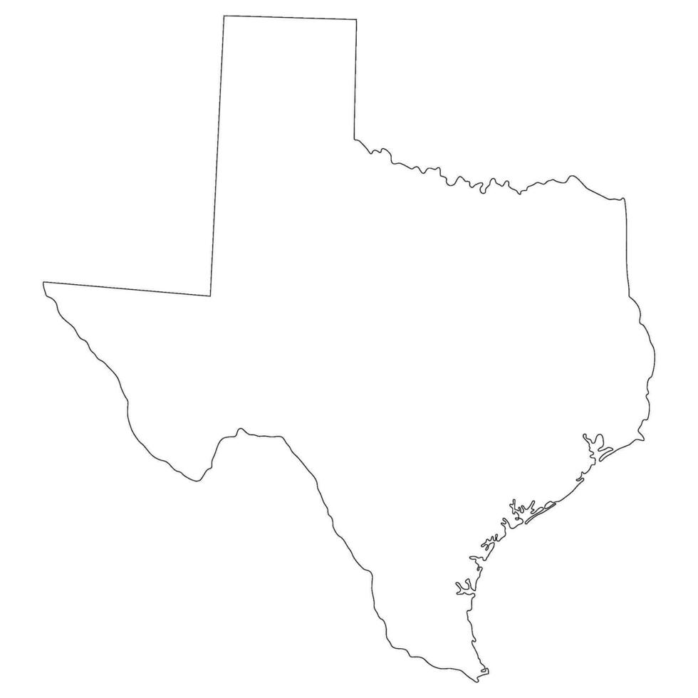 Texas state map. Map of the U.S. state of Texas. vector